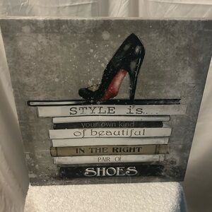 Canvas Wall Art - Black High Heel with Red Sole